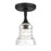 Crystorama Gregory 1 Light Semi Flush Mount, Black/Clear