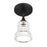 Crystorama Gregory 1 Light Semi Flush Mount, Black/Clear