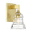 Crystorama Gregory 1 Light Sconce, Aged Brass/Clear