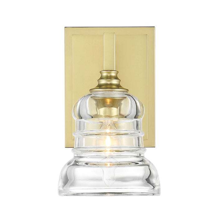 Crystorama Gregory 1 Light Sconce, Aged Brass/Clear