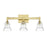 Crystorama Gregory 3 Light Bath Light, Aged Brass/Clear