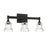Crystorama Gregory 3 Light Bath Light, Matte Black/Clear