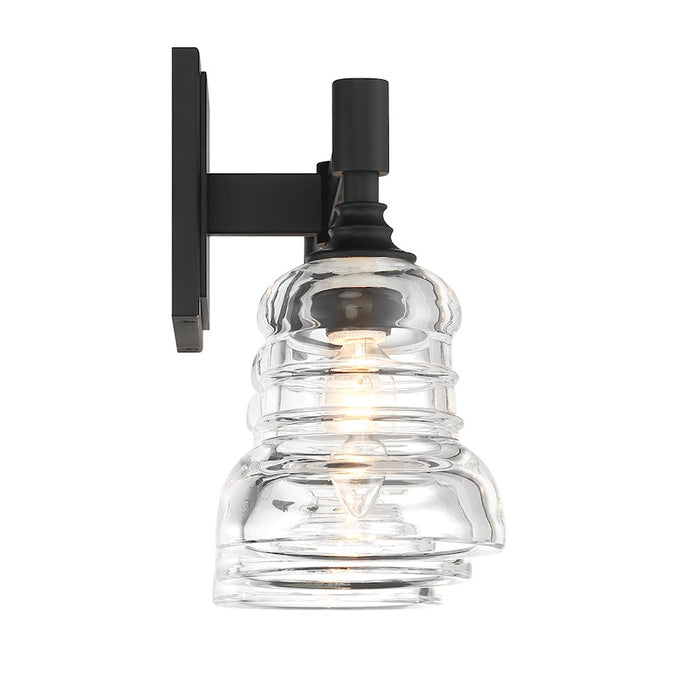 Crystorama Gregory 3 Light Bath Light, Matte Black/Clear
