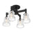 Crystorama Gregory 4 Light Semi Flush Mount, Matte Black/Clear