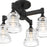 Crystorama Gregory 4 Light Semi Flush Mount, Matte Black/Clear