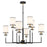 Crystorama Hatfield 8 Light Chandelier, Black Forged/Gold/White - HAT-478-BF-VG