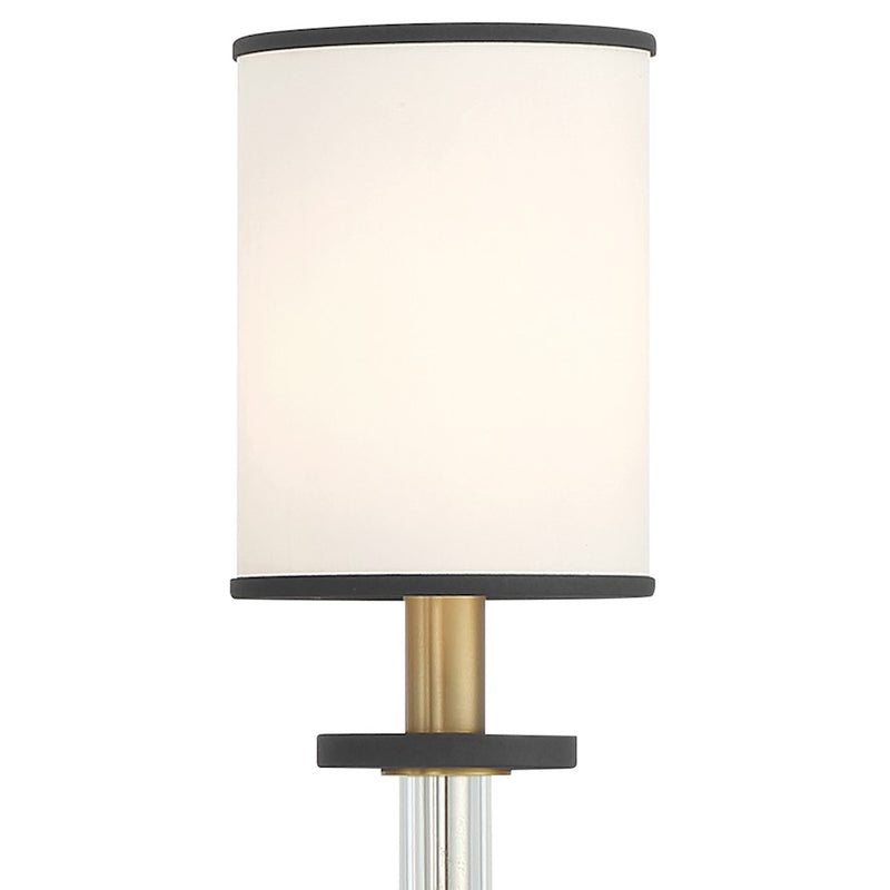Crystorama Hatfield 8 Light Chandelier, Black Forged/Gold/White