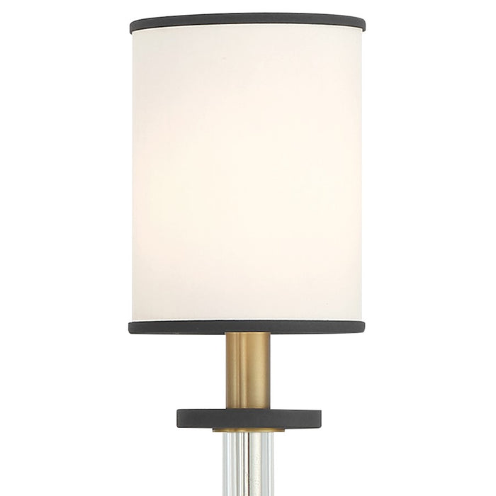 Crystorama Hatfield 8 Light Chandelier, Black Forged/Gold/White