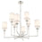 Crystorama Hatfield 8 Light Chandelier, Polished Nickel/White
