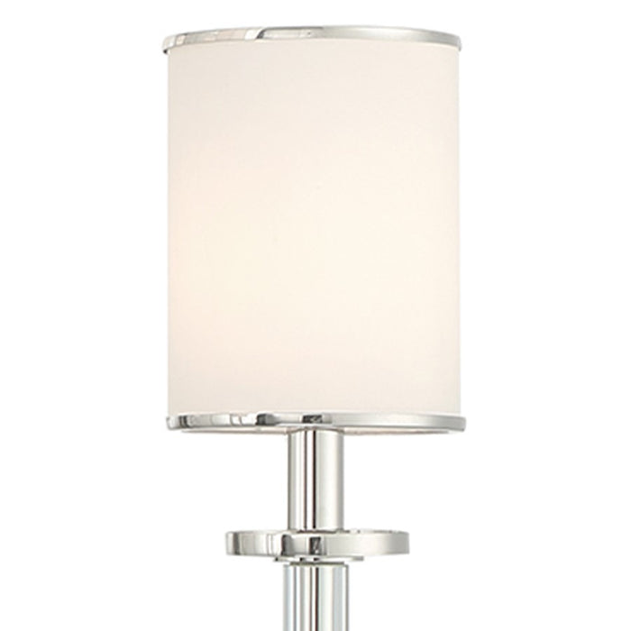 Crystorama Hatfield 8 Light Chandelier, Polished Nickel/White