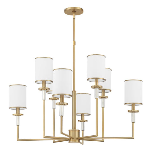 Crystorama Hatfield 8 Light Chandelier, Vibrant Gold/White