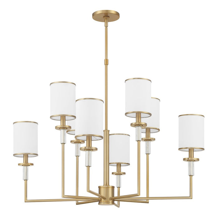 Crystorama Hatfield 8 Light Chandelier, Vibrant Gold/White