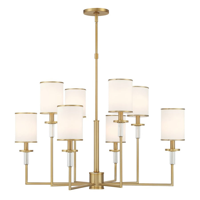Crystorama Hatfield 8 Light Chandelier, Vibrant Gold/White