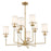 Crystorama Hatfield 8 Light Chandelier, Vibrant Gold/White