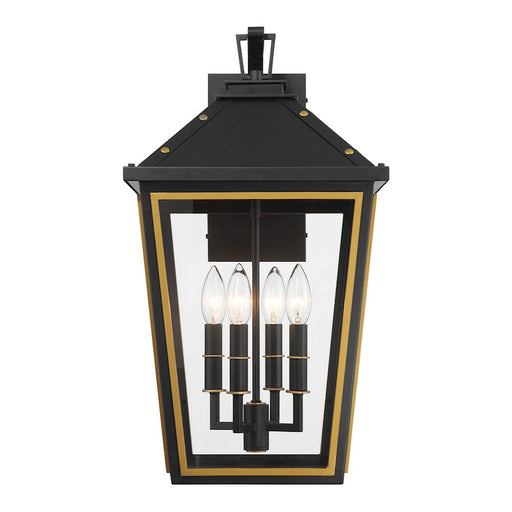 Crystorama Hawkins 4Lt 12" Outdoor Sconce, Black/Textured Gold