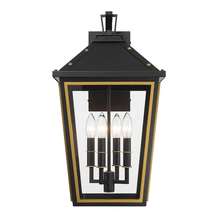 Crystorama Hawkins 4Lt 12" Outdoor Sconce, Black/Textured Gold