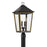 Crystorama Hawkins 4 Light Outdoor Post, Black/Textured Gold