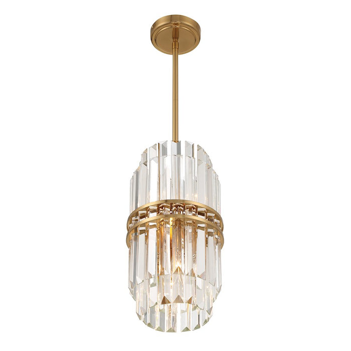 Crystorama Hayes 4 Light Mini Pendant, Aged Brass