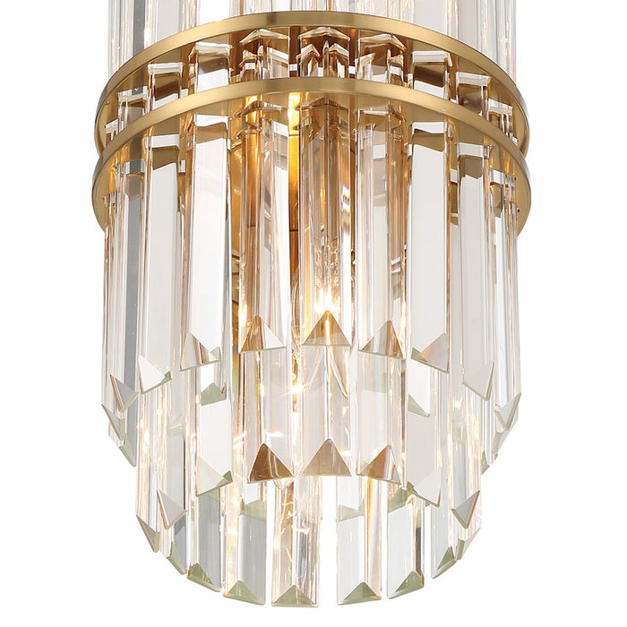 Crystorama Hayes 4 Light Mini Pendant, Aged Brass