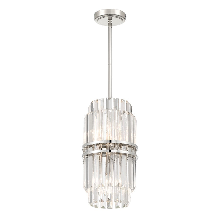 Crystorama Hayes 4 Light Mini Pendant, Polished Nickel - HAY-1401-PN