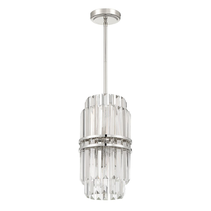 Crystorama Hayes 4 Light Mini Pendant, Polished Nickel