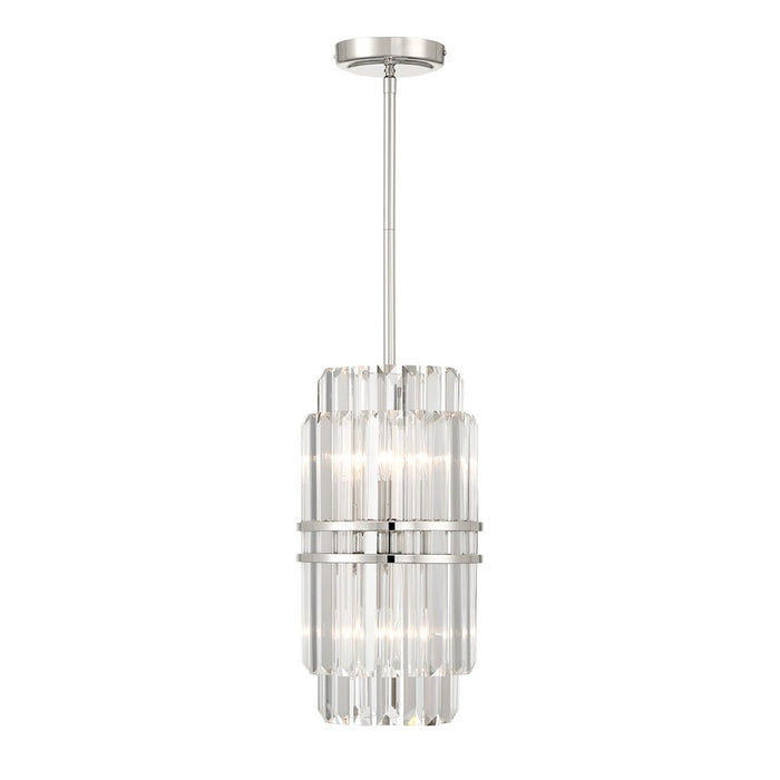 Crystorama Hayes 4 Light Mini Pendant, Polished Nickel