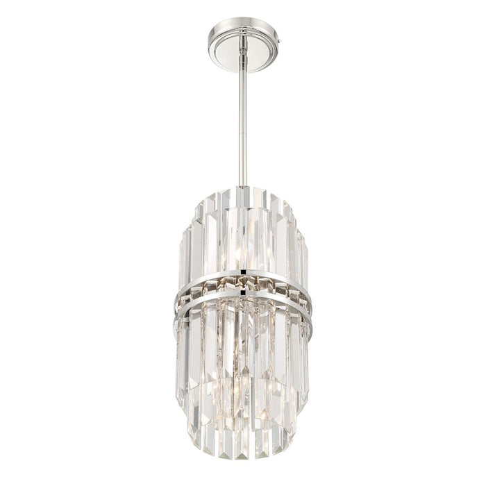 Crystorama Hayes 4 Light Mini Pendant, Polished Nickel