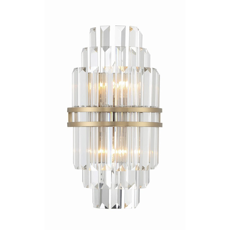 Crystorama Hayes 2 Light Wall Mount, Aged Brass