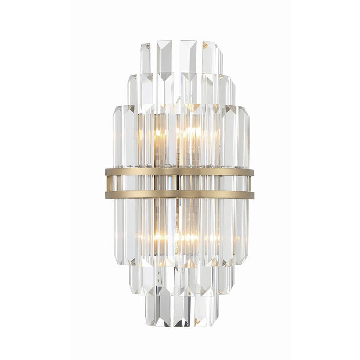 Crystorama Hayes 2 Light Wall Mount, Aged Brass