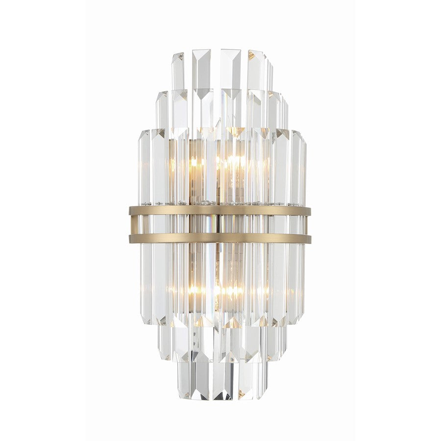 Crystorama Hayes 2 Light Wall Mount, Aged Brass