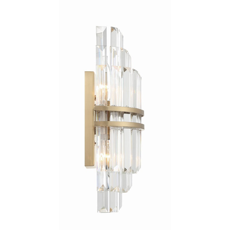 Crystorama Hayes 2 Light Wall Mount, Aged Brass