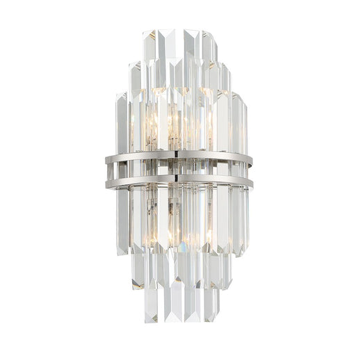 Crystorama Hayes 2 Light Wall Mount, Polished Nickel