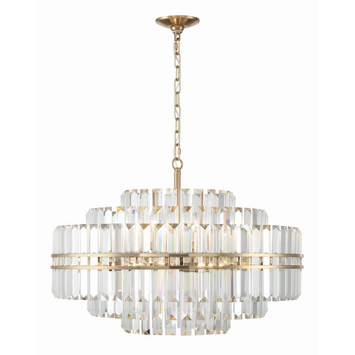 Crystorama Hayes 16 Light 21" Chandelier, Brass/Faceted Crystal