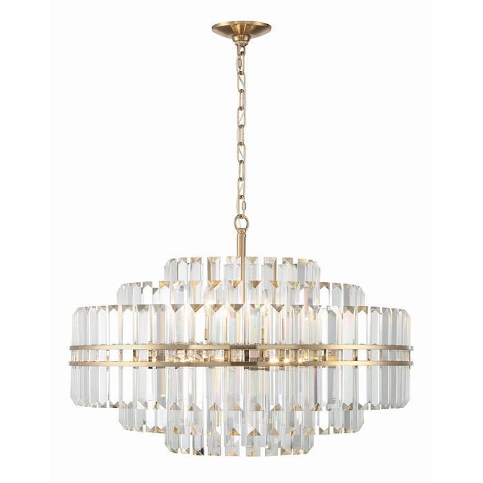 Crystorama Hayes 16 Light 21" Chandelier, Brass/Faceted Crystal