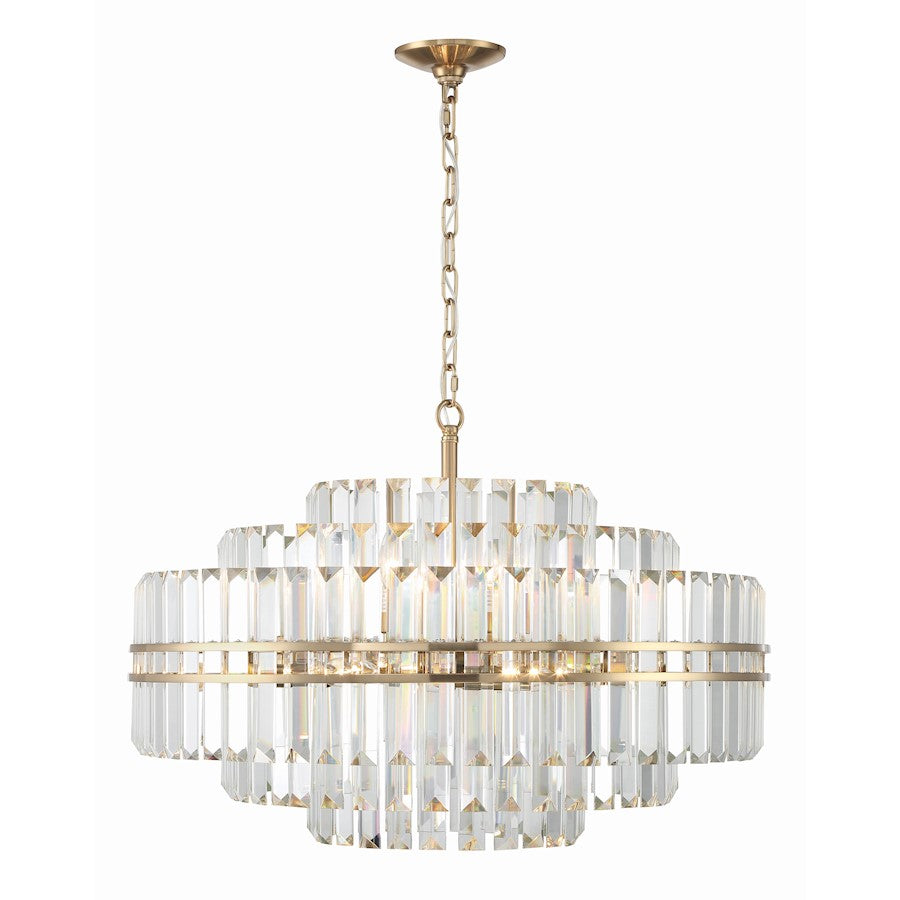 Crystorama Hayes 16 Light 21" Chandelier, Brass/Faceted Crystal