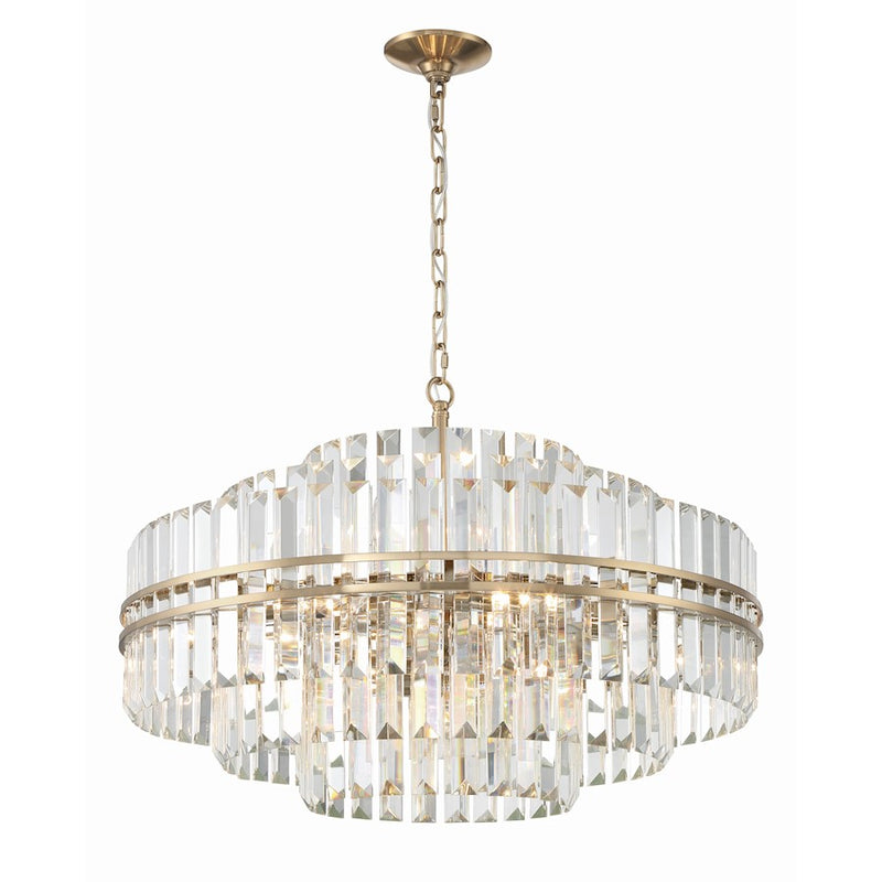 Crystorama Hayes 16 Light 21" Chandelier, Brass/Faceted Crystal