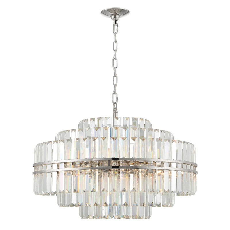 Crystorama Hayes Chandelier, Polished Nickel