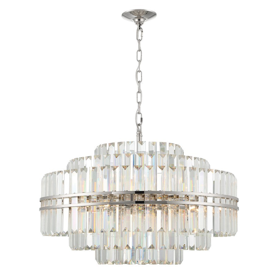 Crystorama Hayes Chandelier, Polished Nickel