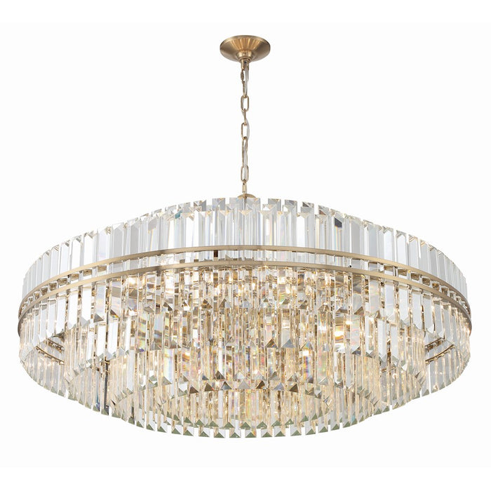 Crystorama Hayes Chandelier, Aged Brass