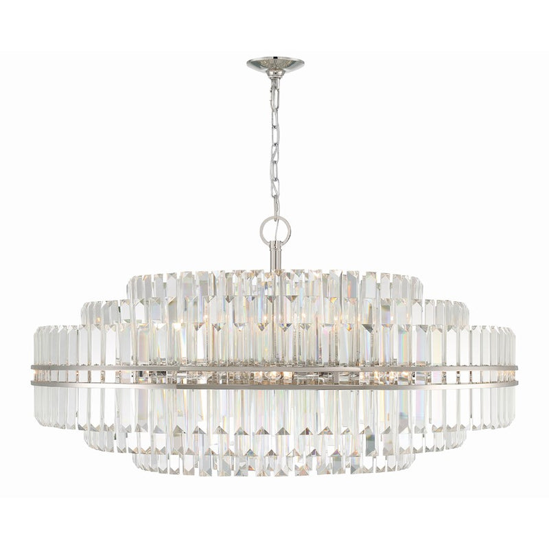 Crystorama Hayes 32 Light Chandelier, Polished Nickel