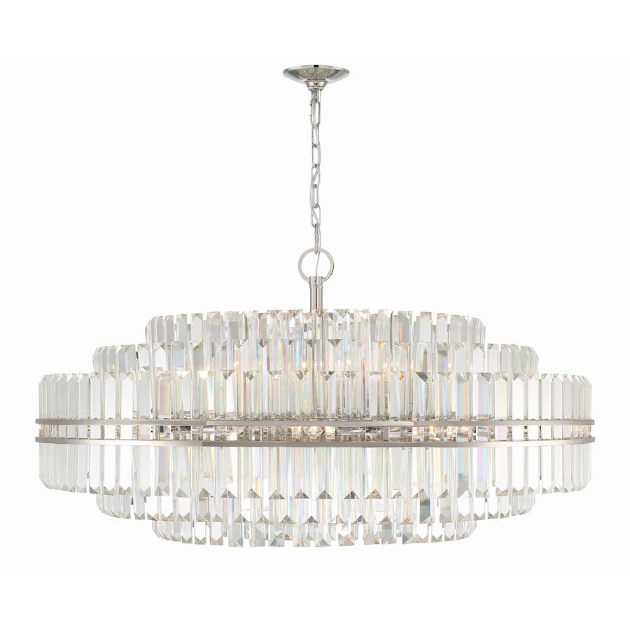 Crystorama Hayes 32 Light Chandelier, Polished Nickel