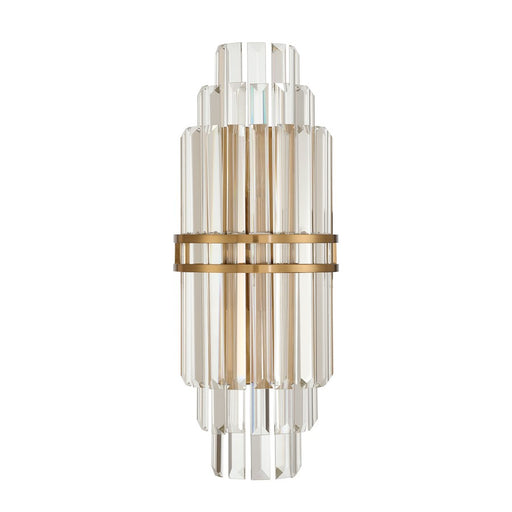 Crystorama Hayes 2 Light 7.5" Sconce, Aged Brass/Clear