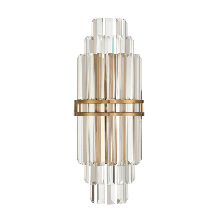 Crystorama Hayes 2 Light 7.5" Sconce, Aged Brass/Clear