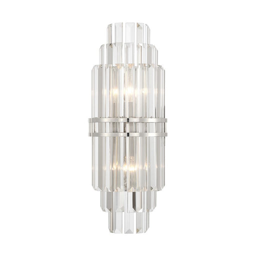 Crystorama Hayes 2 Light 7.5" Sconce, Polished Nickel/Clear - HAY-1411-PN
