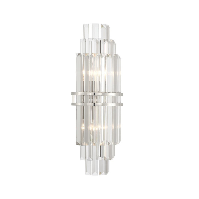 Crystorama Hayes 2 Light 7.5" Sconce, Polished Nickel/Clear