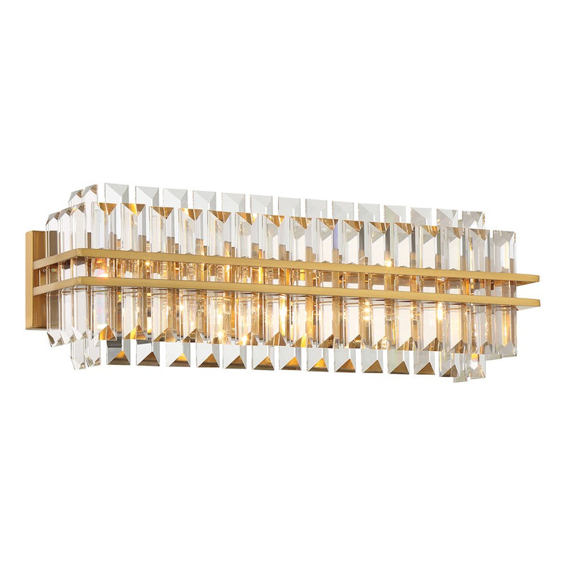 Crystorama Hayes 4 Light Bathroom Vanity, Aged Brass