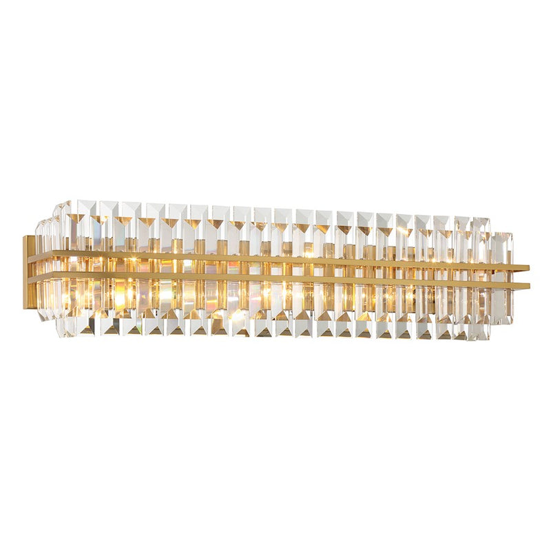 Crystorama Hayes 6 Light Bathroom Vanity, Aged Brass