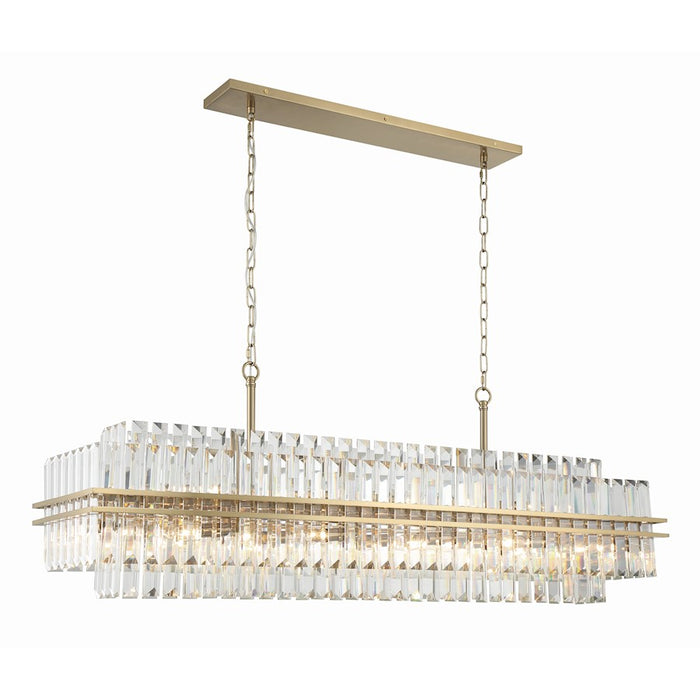 Crystorama Hayes 31 Light Chandelier, Aged Brass