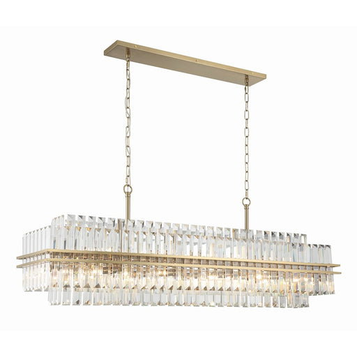 Crystorama Hayes 31 Light Chandelier, Aged Brass