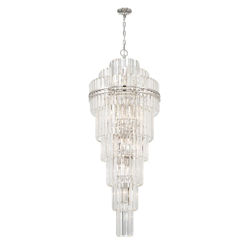Crystorama Hayes 31 Light Chandelier, Polished Nickel